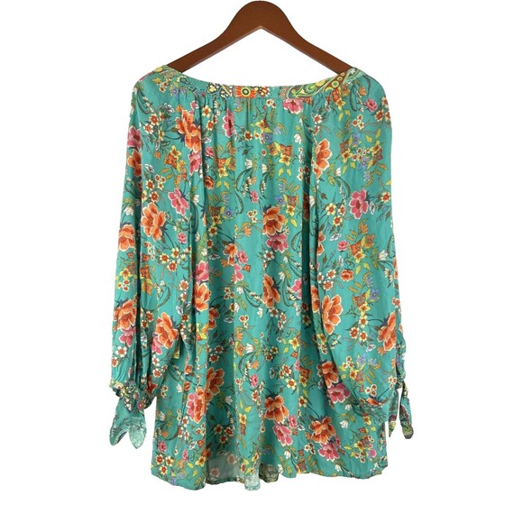 NWT Figueroa & Flower Women's 3X Mixed Print Tunic Top Paisley Floral Boho - Picture 2 of 10